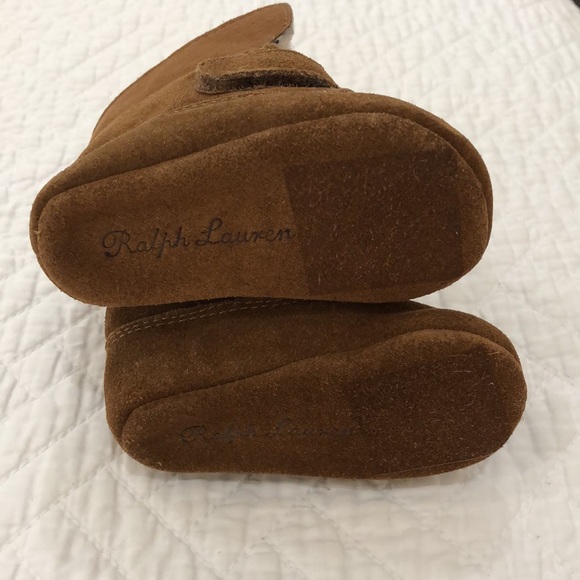 Ralph Lauren Suede Baby Booties, Size 2 - Picture 3 of 4